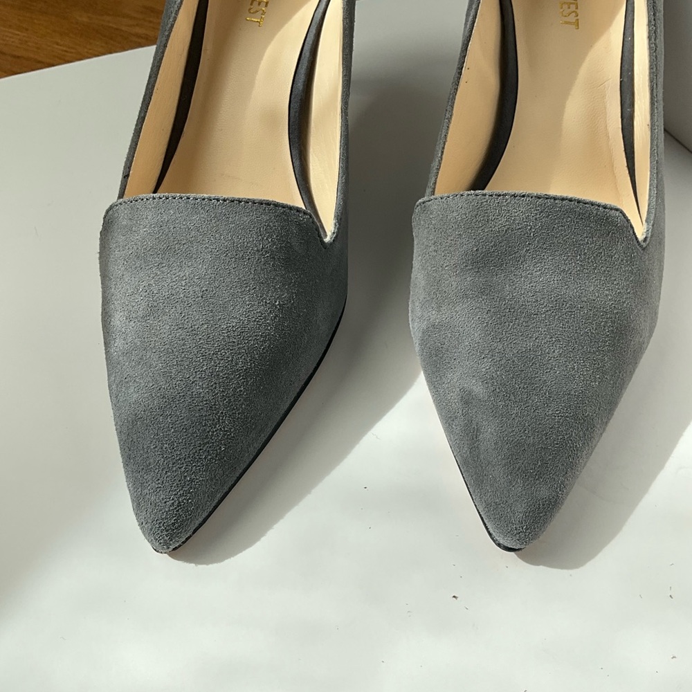 Nine West Gray Suede Kitten Heel Pumps - Picture 4 of 9